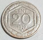 Moneta 20ct Esagono 1919 